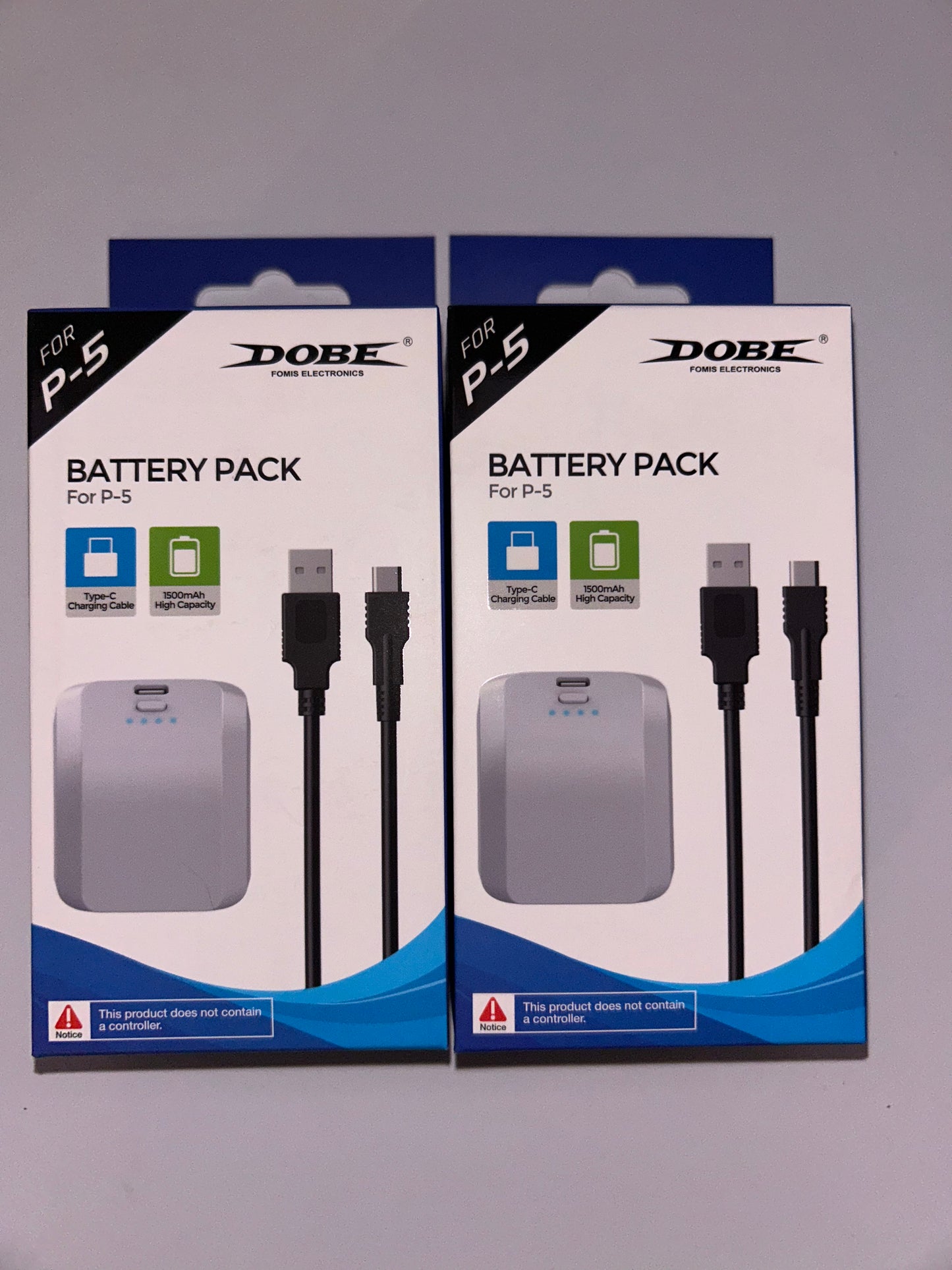 🔋 Batterie externe rechargeable pour manette PS5 – DOBE 1500mAh