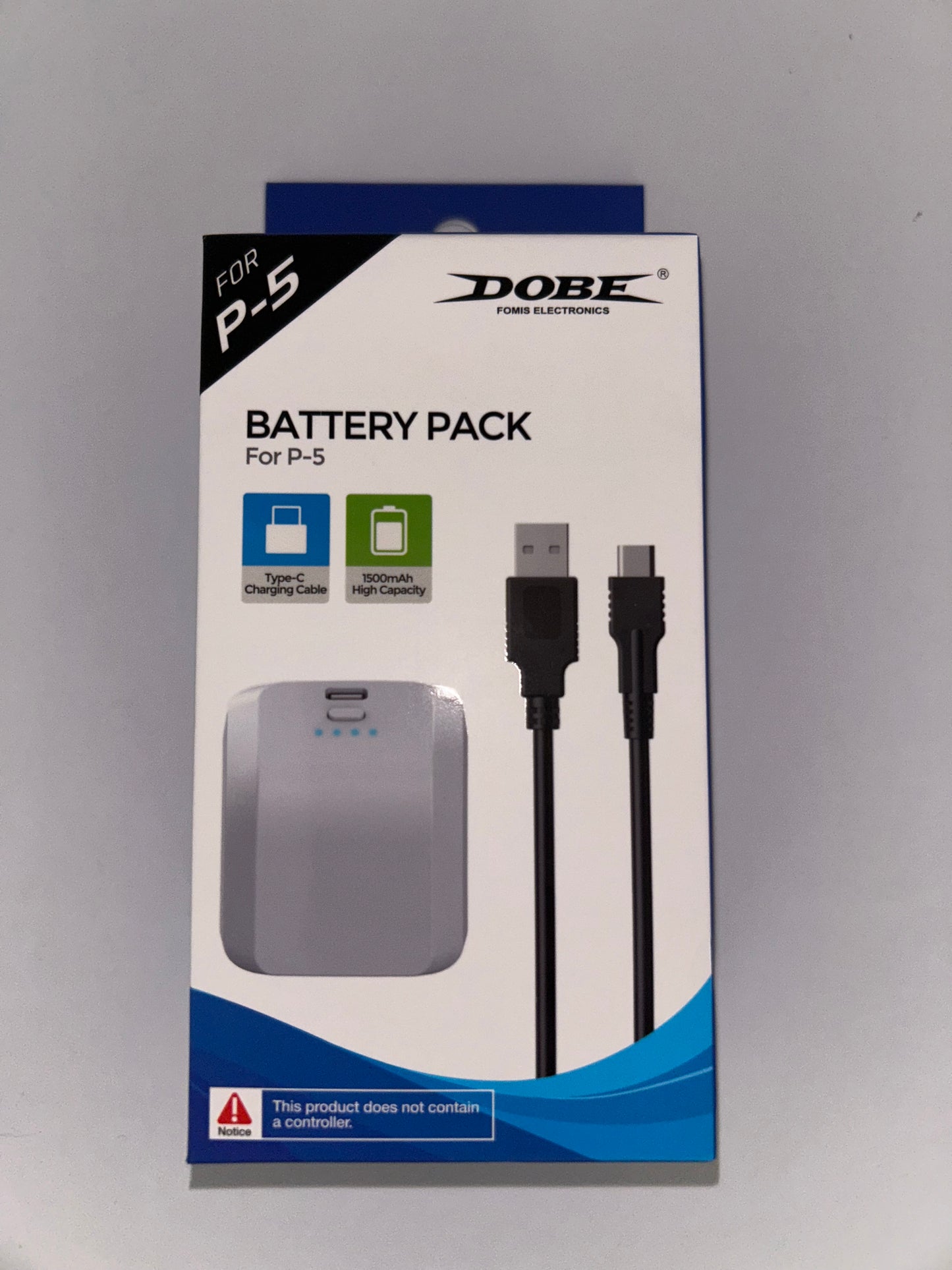 🔋 Batterie externe rechargeable pour manette PS5 – DOBE 1500mAh